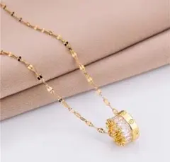 【爆売れ】リング✨cz柱ダイヤ ネックレス 高級 金アレ サージカルステンレス