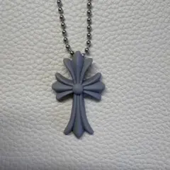 ラバーネックレス　シリコンネックレス　十字架　クロス　グレー　ユニセックス