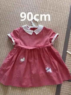 familiarピンク 襟付きワンピース 90cm