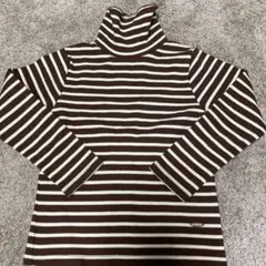 petit main★ボーダー柄ハイネックカットソー