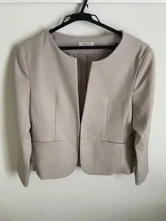 GLACIER ノーカラージャケット Mサイズ ベージュ