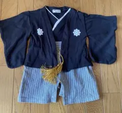 2セット節句 祝い着 黒 着物風ロンパース 60/90 兄弟コーデ こどもの日