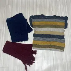 ハンドメイド 編み物 ベスト マフラー