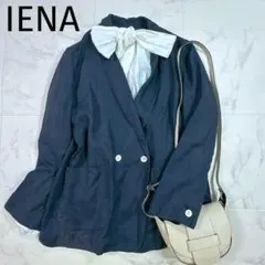 IENA フレンチリネンジャケット 38 紺　テーラード　ダブル　23年のサムネイル