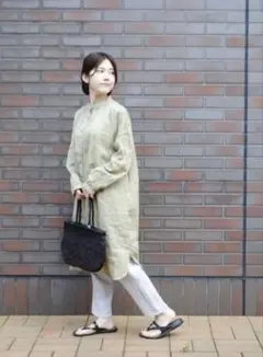 【fog linen work】リネン千鳥柄バックリボンワンピース＊美品◎ 楽天市場】fog linen work（ワンピース｜レディースファッション