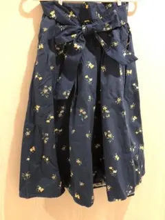 earth music&ecology  花柄スカート リボンベルト