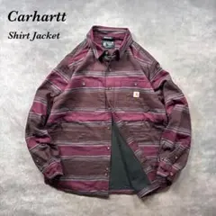 カーハート古着フェルト地シャツジャケットRUGGEDFLEX裏フリースT95