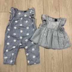 週末セール！GAP ベビー デニム ロンパース トップス 2点セット 60