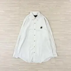 美品＊90s　ラルフローレン　ポロベア コットン ビッグシャツ　ホワイト　11号