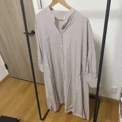 ストライプ 長袖 シャツワンピース サイズ2