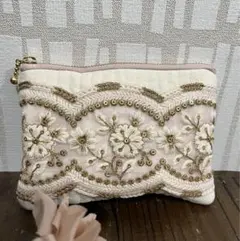 ハンドメイドポーチ 14cmファスナー ヌビポーチ ヌビキルト