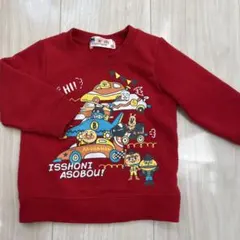 アンパンマン トレーナー 赤 80