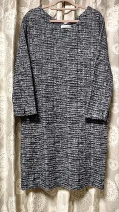 a.v.v standard ネイビーツイードコクーンシルエットワンピース