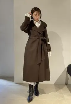 スナイデル　コート　ウロコカシミヤロングコートSWFC234001 ブラウン