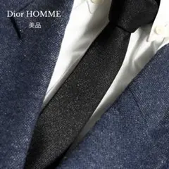 Dior HOMME ネクタイ ナロータイ ブラック 無地 ソリッドのサムネイル