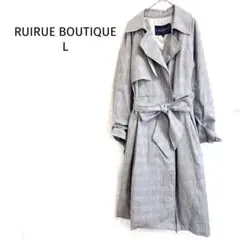 RUIRUE BOUTIQUE トレンチコート チェック柄 ロング　リボン付