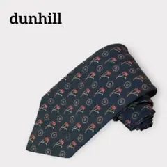 dunhill ネクタイ 総柄 ゴルフ レトロ クラシック ヴィンテージ 紺