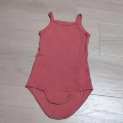 リブ編みピンクキャミソール（スナップボタン付き）