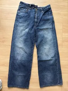 美品❣️cepoストレートデニム M ダークブルー サロペ紐付き