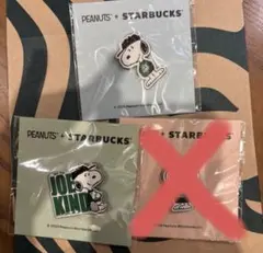 STARBUCKS スヌーピー ピンバッジ 2個セット　スタバ　新品・未開封