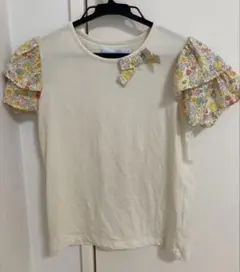 タルティーヌエショコラ　花柄　フリル　ティシャツ 130cm リバティ