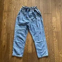 GU GIRLSデニムウエストギャザーパンツ　L(160)