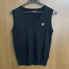 COMME CA ISM ブラック Vネック ベスト 140A