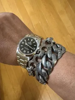 ビンテージブレスレット☆S925刻印あり重厚117g ☆検索シルバーアクセサリー