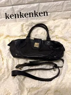 美品kenkenken レザーハンドショルダーバッグ