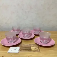 宇野千代 花だより 冷茶グラス（5客組・竹フォーク付き）