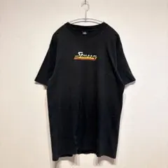 90s USA製 STUSSY ラインロゴ Tシャツ 黒 L シングルステッチ