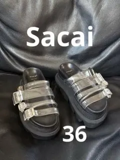 sacai 22SS PVCストラップ 厚底サンダル ブラック×クリア 36のサムネイル
