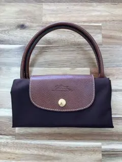 LONGCHAMP トートバッグ チェック柄 ダークブラウン - メルカリ