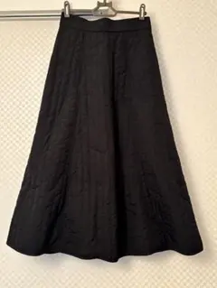 【JETSET SOLO PLUS】 キルティングロングスカート 黒