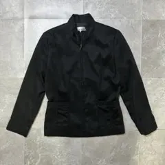 スタンドカラージャケット ブラック ジップアップ シンプル レディース