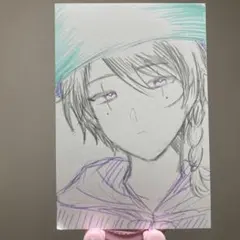 イラスト ポストカード 男の子 オリジナル 手描き