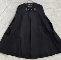 極美品・完売品✨ZARA×MANTECO　ポンチョコート　黒　ウール　サイズXS