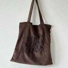 SLIPPY ロゴ刺繍 トートバッグ ブラウン