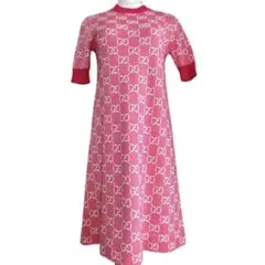 グッチ GG コットンウール ピケ　ニットワンピース XXS レディース ピンク