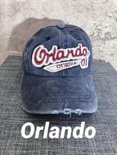 Orlando 1876 刺繍ロゴ オリジナルダメージウォッシュドボールキャップ
