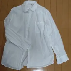 【未使用 新品 一度洗濯のみ】 ユニクロ UNIQLO 麻シャツ XL ホワイト