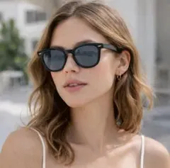 カラーサングラス クリアフレーム UVカット ウェリントン クリアサングラス