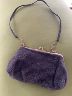 ファーショルダーバッグ ダークパープル