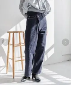 【美品】ローリーズファーム　アシンメトリー ワイドパンツ ブルーのサムネイル