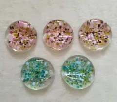 箸置き　ガラス　5個セット　ピンク　水色