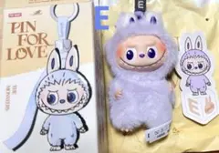 【正規品】LABUBU PIN FOR LOVE イニシャルキーホルダーE
