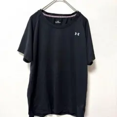 アンダーアーマー 丸首 半袖 Tシャツ 黒 無地 L スポーツ ジム