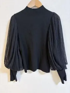 美品 SNIDELスナイデル ボリュームスリーブ ブラックニット