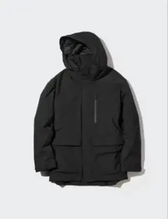 ブラック ハイブリッドダウンパーカー　ユニクロ