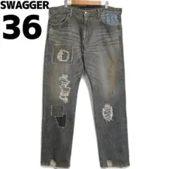 SWAGGER デニムパンツ ジーパン 汚し加工 バンダナ スワッガー 36のサムネイル